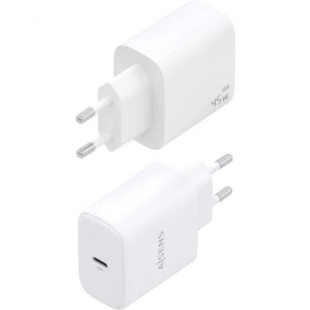 Aisens Cargador Pared GaN A110-0969, 1xUSB Tipo-C, 45W, Blanco, Carga Rápida Portátiles y Móviles Aisens Cargador Pared GaN A110-0969, 1xUSB Tipo-C, 45W, Blanco, Carga Rápida Portátiles y Móviles